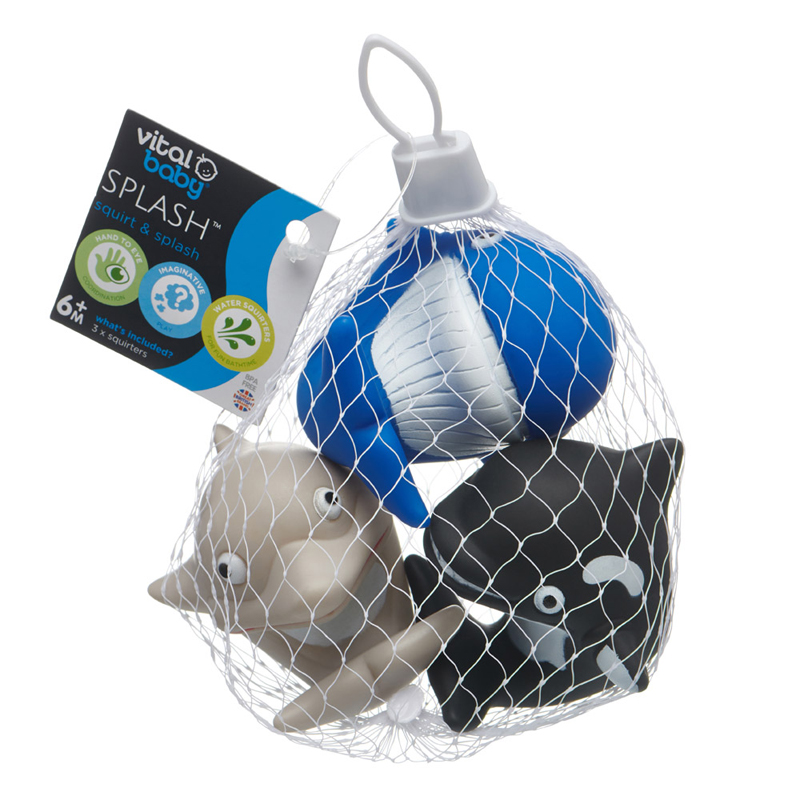 Vital Baby SPLASH Juguete de Baño Squirt &amp; Splash Tiburones y Ballenas 3 unidades