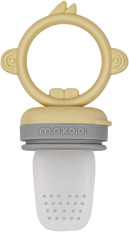 Minikoioi   Polpas de silicone cinza/amarelo para bebês e crianças (6 m+)