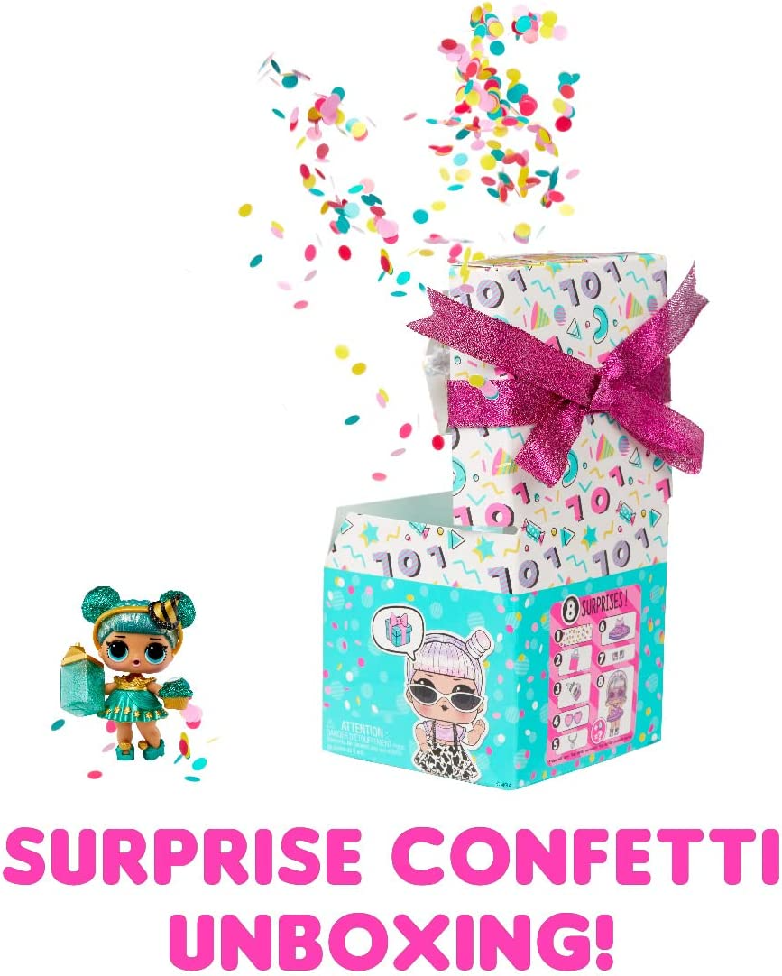 Jajaja ¡Sorpresa! Birthday Pop - Muñeca coleccionable de edición limitada con 8 sorpresas de confeti en caja de regalo - Incluye sorpresa de agua y confeti Pop Birthday Sisters LOL Surprise