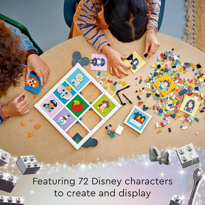 LEGO 43221 Disney 100 anos de ícones de animação da Disney, conjunto de arte de parede de personagens, 72 designs de mosaico divertidos para criar, inclui minifigura exclusiva do artista do Mickey Mouse, brinquedo para crianças