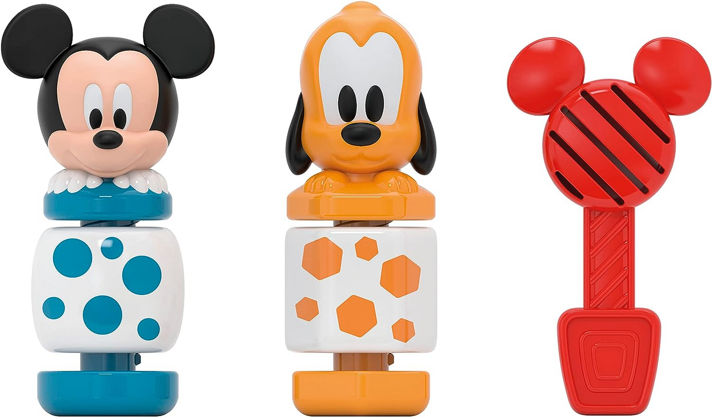 Clementoni 17814 Construa e jogue Disney Mickey Development & Activity, Empilhamento educacional, Infantil, Aprendizagem sensorial, Criança de 18 meses, Brinquedos para primeiros anos, Fabricado na Itália, Multilíngue