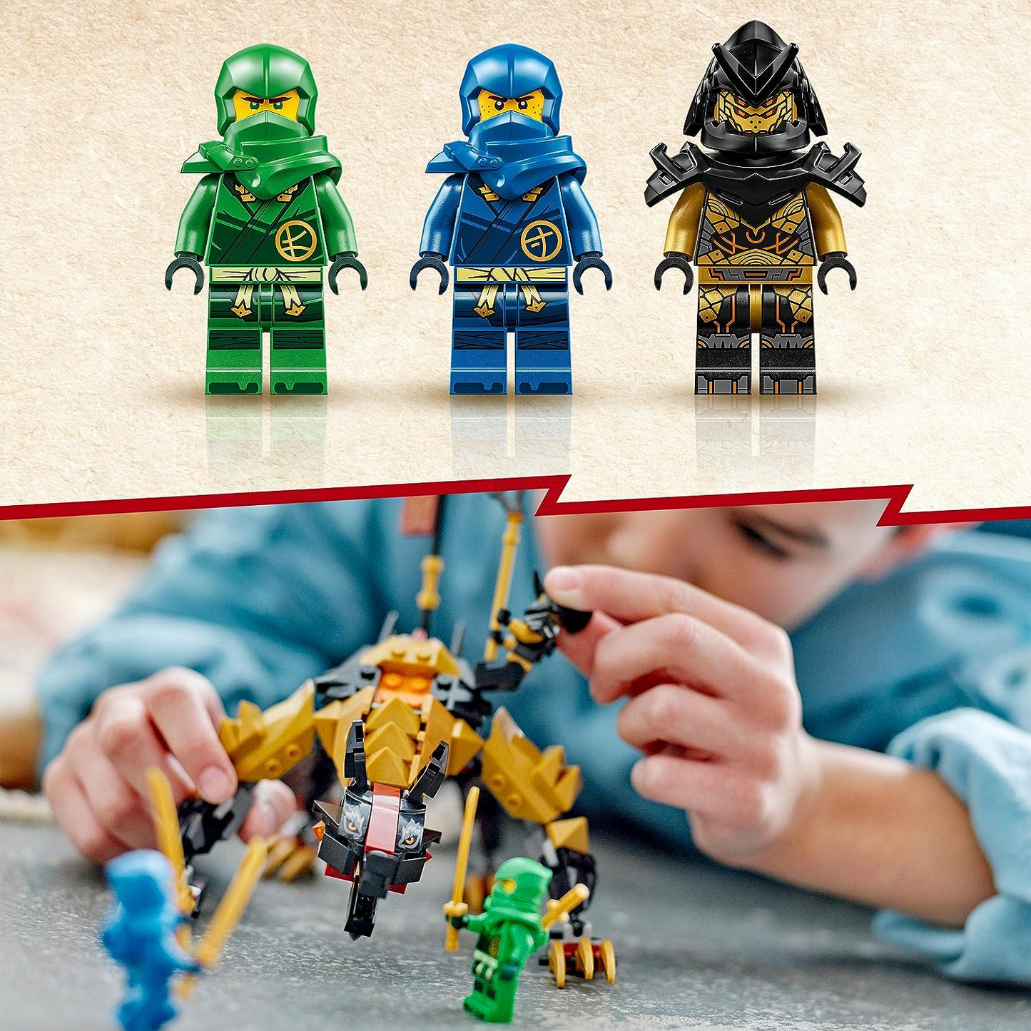 LEGO  71790 Conjunto NINJAGO Imperium Dragon Hunter Hound, brinquedo de construção de figura de monstro para crianças com mais de 6 anos, meninos, meninas, criatura mítica posável, presente ninja com 3 minifiguras