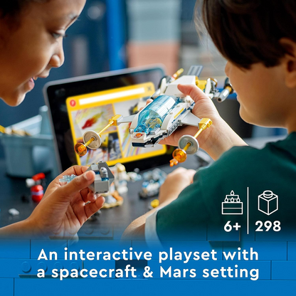 LEGO 60354 City Mars Spacecraft Exploration Missions Set, com Toy Spaceship e Planet Rover, jogo interativo de construção de aventura digital com tijolos por 6 anos +