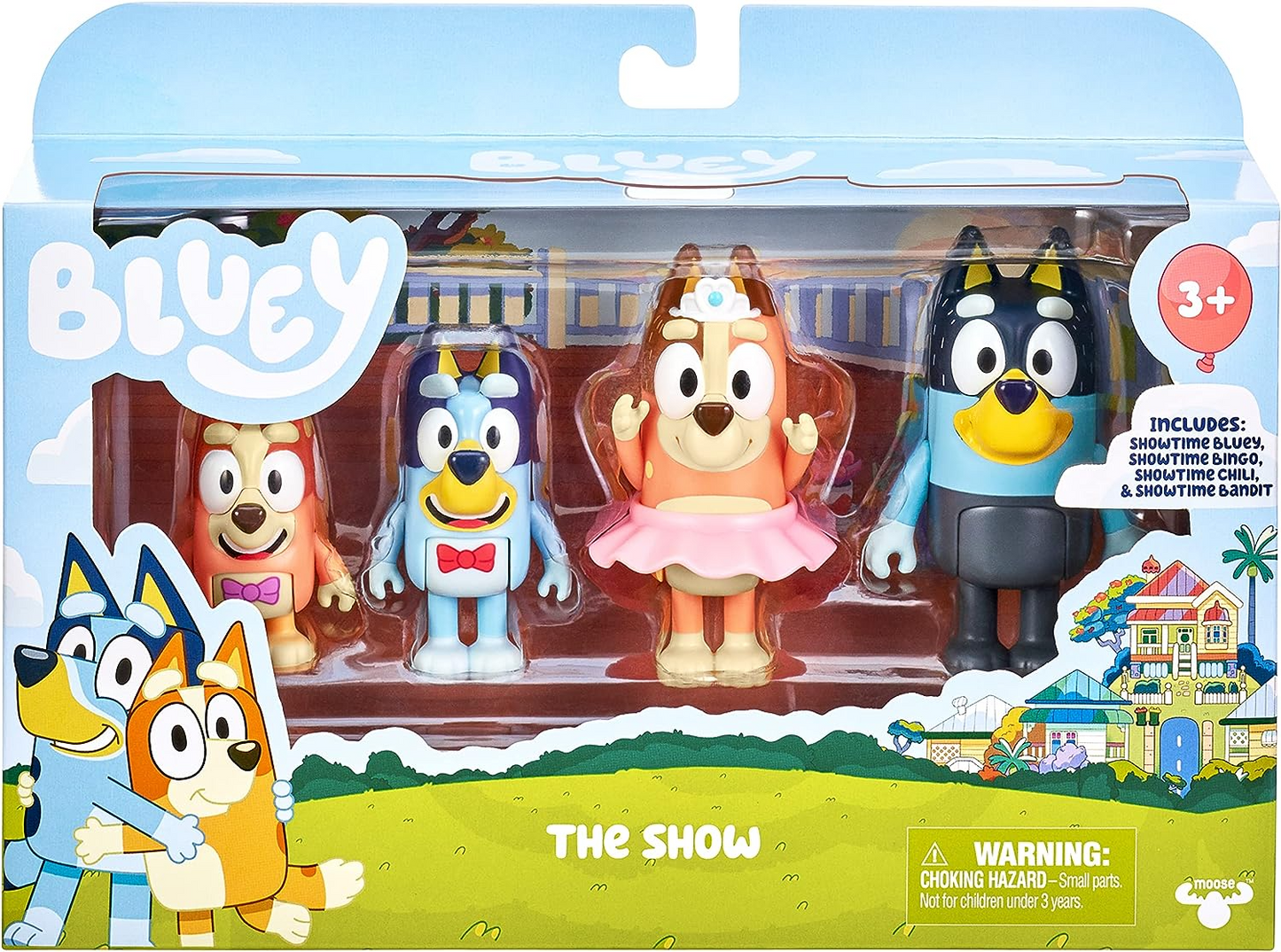 Bluey Pacote de 4 colegas de escola; Figuras de ação colecionáveis oficiais do Bluey de 2,5 a 3 polegadas, incluindo Jack, Pretzel e Mackenzie com seus próprios acessórios para lancheira