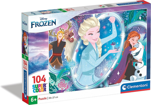 Clementoni  25737 Quebra-cabeça Frozen 2 Disney 104pcs Supercolor 2-104 Peças-Quebra-cabeça para crianças de 6 anos, Multicolor, Médio