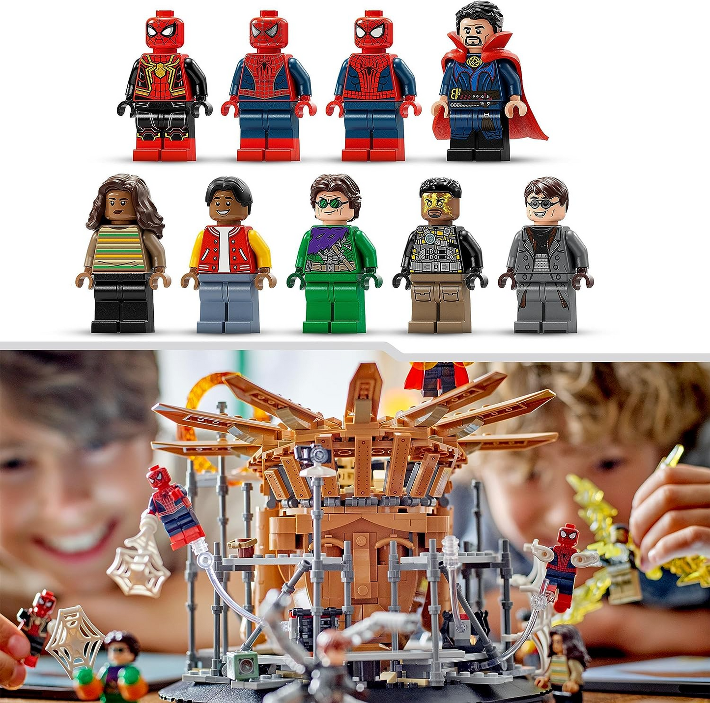 LEGO 76261 Marvel Spider-Man Set de Batalla Final, Recrea la Escena de Spider-Man: Sin Camino a Casa con 3 Minifiguras de Peter Parker, Duende Verde, Electro, Sandman, Ned, Doctor Strange y MJ, Modelo Coleccionable