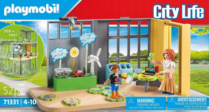 Playmobil 71331 Aula de meteorologia da City Life School, sala de aula de brinquedo, brinquedo educativo, compatível com outros conjuntos escolares, conjunto adequado para crianças de 4 anos ou mais