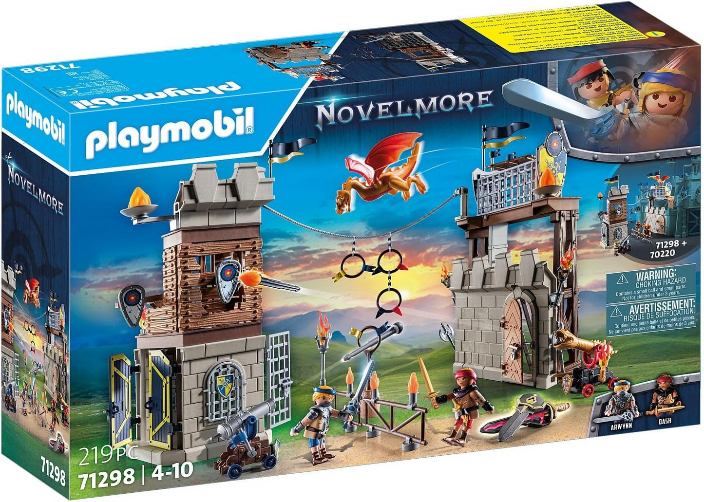 Playmobil 71298 Novelmore - Novelmore vs. Burnham Raiders - Arena de torneio, batalha entre dois reinos, castelo medieval, brinquedo de cavaleiro, dramatização divertida e imaginativa, conjunto de jogos adequado para crianças de 4 anos ou mais