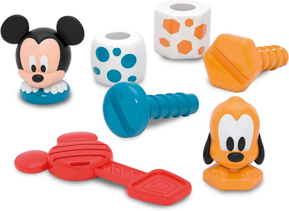 Clementoni 17814 Construa e jogue Disney Mickey Development & Activity, Empilhamento educacional, Infantil, Aprendizagem sensorial, Criança de 18 meses, Brinquedos para primeiros anos, Fabricado na Itália, Multilíngue