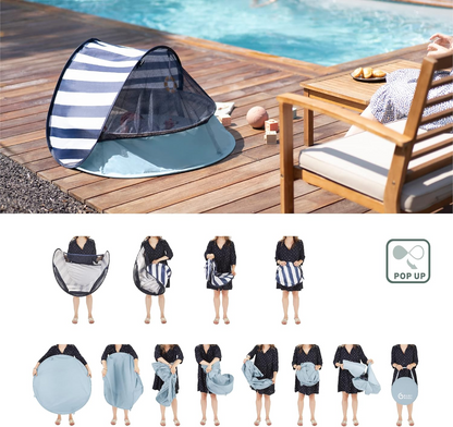 Tienda de campaña de playa y piscina infantil Babymoov Aquani Pop Up | Protección solar UPF 50+ anti-UV