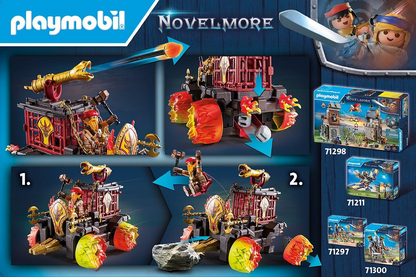 Playmobil  71299 Novelmore - Aríete de Burnham Raider, batalha entre Burnham Raider e Novelmore, castelo medieval, brinquedo de cavaleiros, dramatização divertida e imaginativa, conjunto de jogos adequado para crianças de 4 anos ou mais