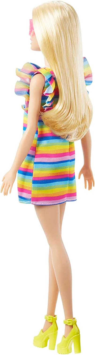 Barbie Boneca, Brinquedos infantis, Loira com tipo de corpo curvilíneo, Barbie Fashionistas, Roupa feminina com estampa de poder, Roupas e acessórios, HPF78