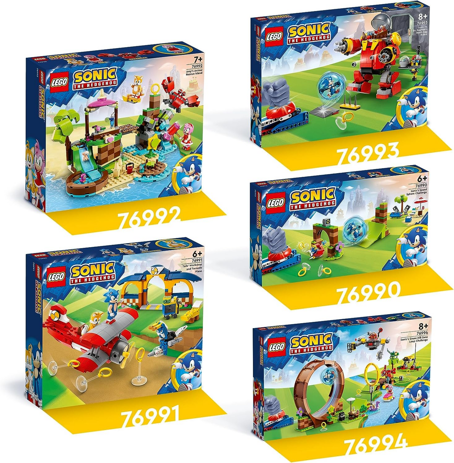 LEGO  76992 Sonic the Hedgehog Amy's Animal Rescue Island Playset, brinquedo montável com 6 personagens, incluindo figuras de Amy e Tails, presentes para crianças, meninos e meninas com mais de 7 anos