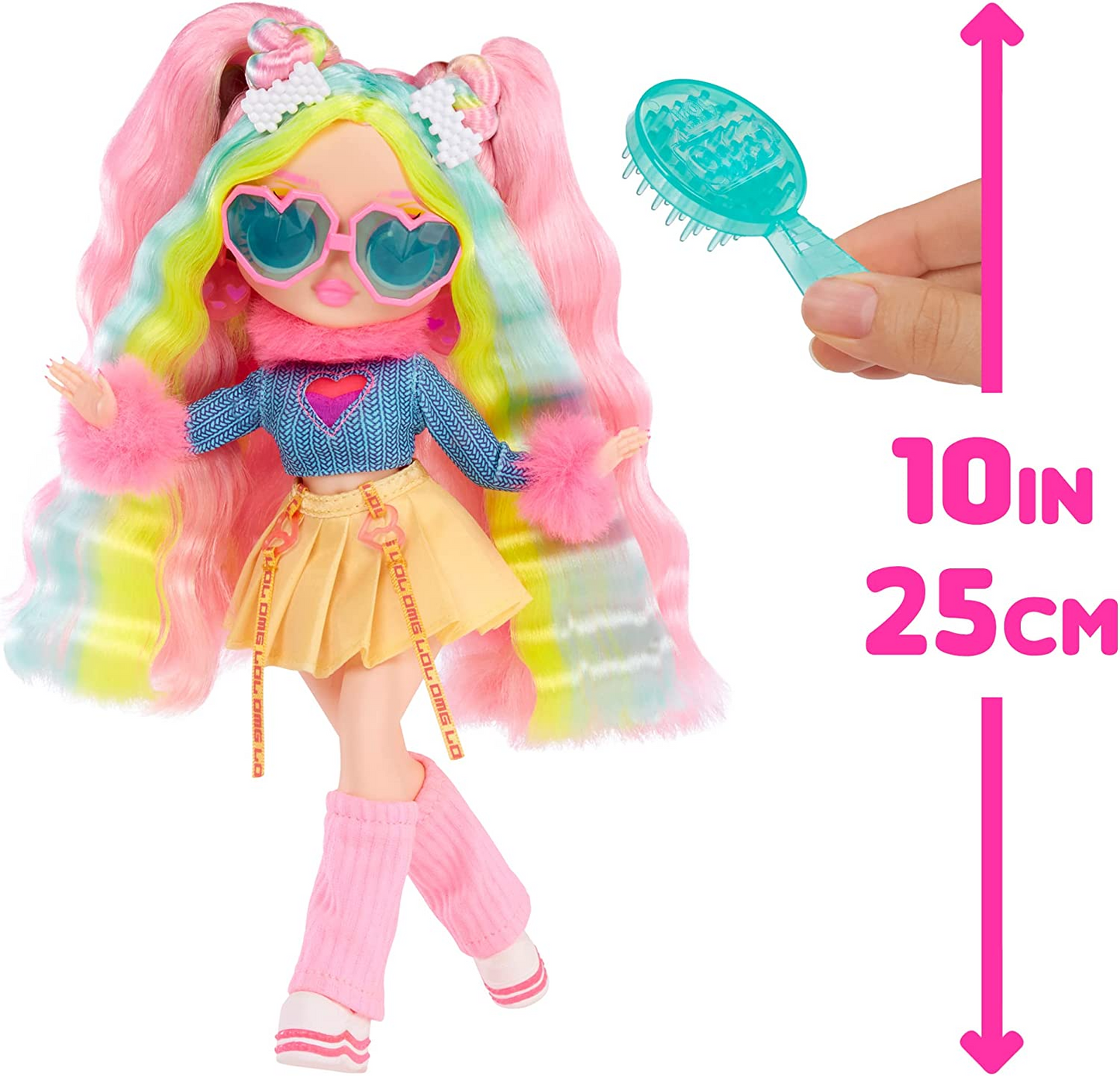 Jajaja ¡Sorpresa! Muñeca de moda OMG Sunshine Makeover - BUBBLEGUM DJ - Incluye cambio de color solar UV, muchas sorpresas y accesorios fabulosos - Gran regalo para niños de 4 años en adelante