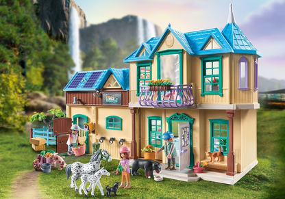 Playmobil 71351 Horses of Waterfall - Waterfall Ranch, paraíso mágico de cachoeira para amantes de cavalos, encenação divertida e imaginativa, conjuntos de jogos sustentáveis adequados para crianças de 5 anos ou mais