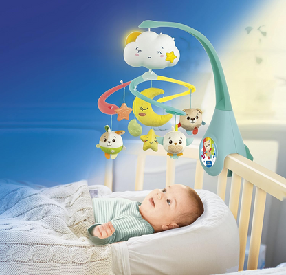 Clementoni 17710 Sweet Cloud Cuna Juguete y Máquina de Sonido, Móvil para Cuna, Niño pequeño, Primeros Años, Bebé, Regalo de Juguetes para Recién Nacido, Multicolor