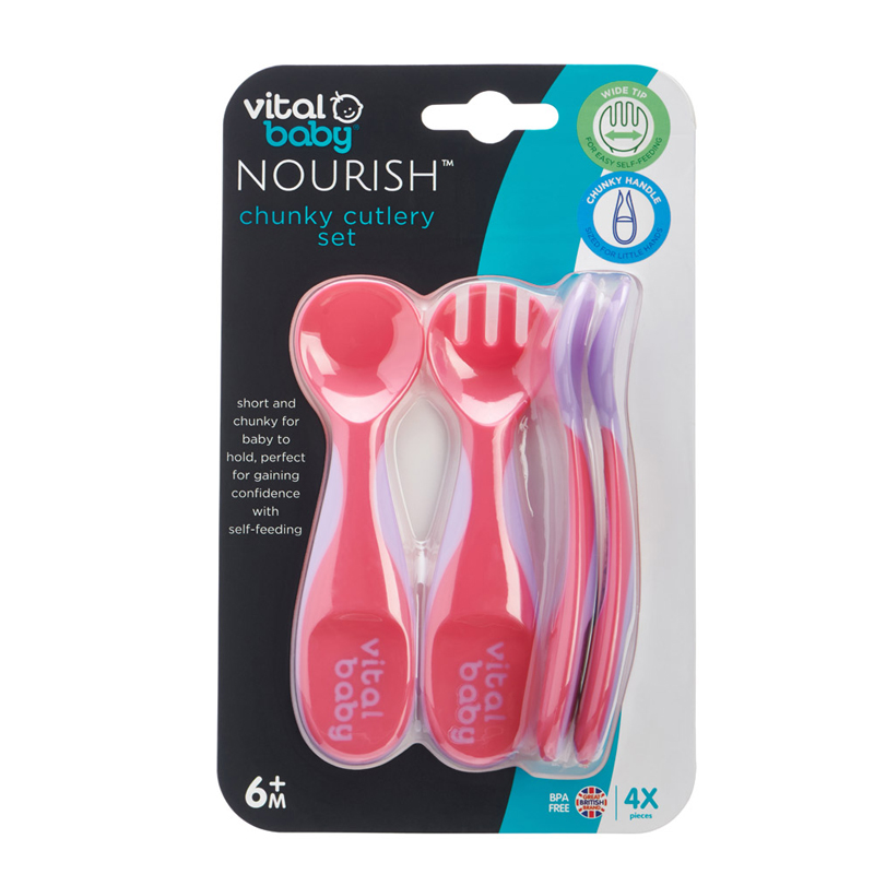 Vital Baby NOURISH conjunto de talheres grossos Fizz 4 unidades