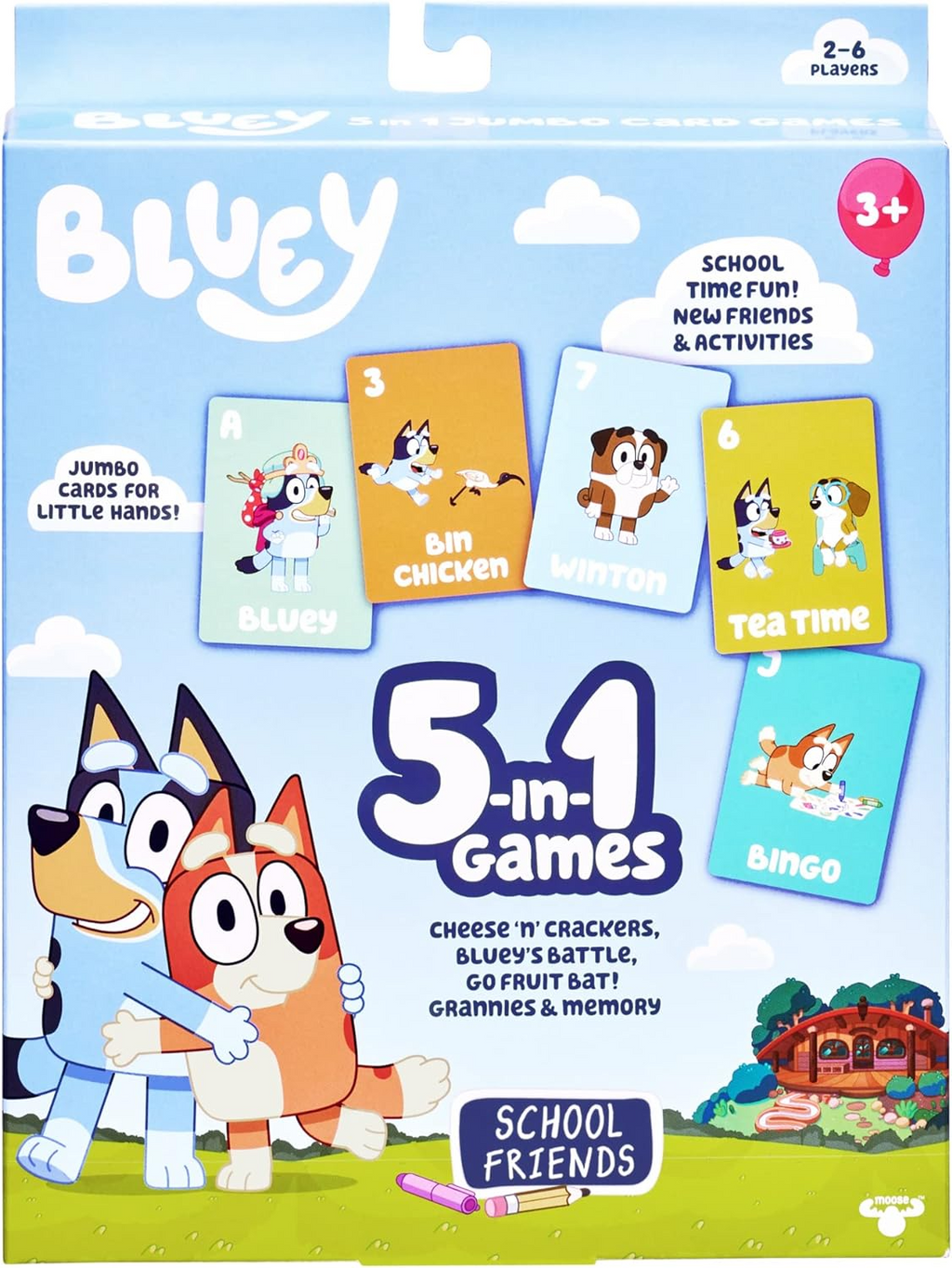 Bluey Pacote de jogos de cartas 5 em 1 5 jogos de cartas favoritos em