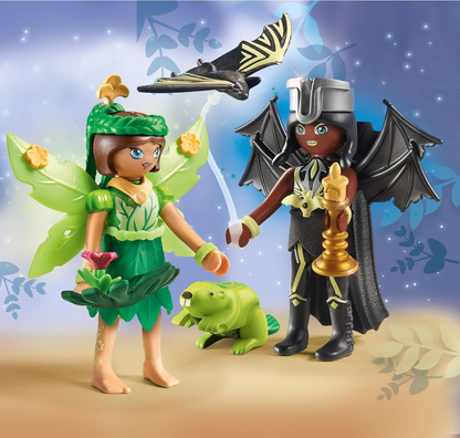 Playmobil 71350 Aventuras de Ayuma - Fada da Floresta e Fada do Morcego com Animais da Alma, floresta mística, fadas da lua e da alma, encenação divertida e imaginativa, conjuntos de jogos adequados para crianças de 7 anos ou mais