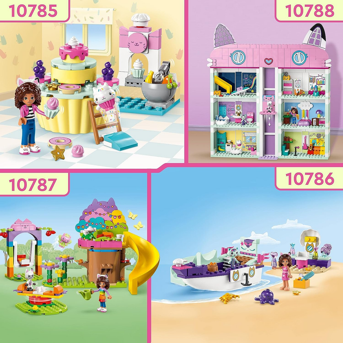 LEGO 10787 Gabby's Dollhouse Kitty Fairy's Garden Party Toy Playset com Gabby & Pandy Paws Figures plus Tree House, Swing, Slide & Roundabout, presente para meninas, meninos, crianças de 4 anos ou mais (pré-encomenda agora)