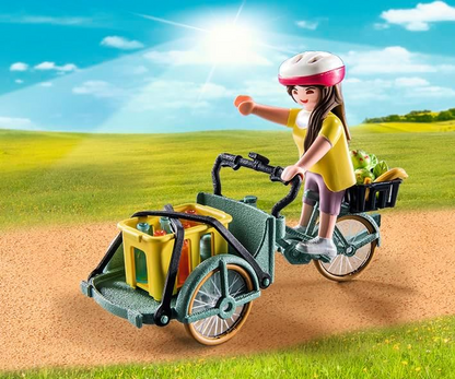 Playmobil 71306 Country Cargo Bike, transporte prático e ecológico e aventuras emocionantes, dramatização divertida e imaginativa, conjuntos de jogos adequados para crianças a partir de 4 anos