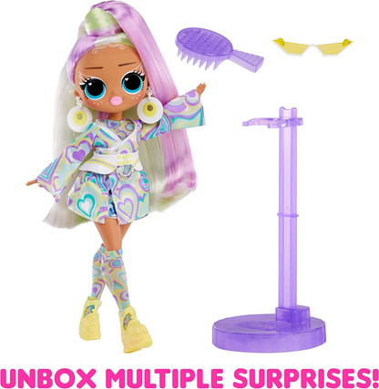 Jajaja ¡Sorpresa! Muñeca de moda OMG Sunshine Makeover - SUNRISE - Cambio de color UV bajo el sol, muchas sorpresas y accesorios fabulosos - Gran regalo para niños de 4 años en adelante