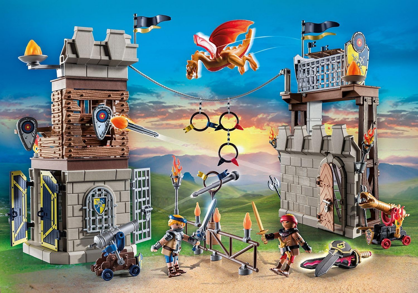 Playmobil 71298 Novelmore - Novelmore vs. Burnham Raiders - Arena de torneio, batalha entre dois reinos, castelo medieval, brinquedo de cavaleiro, dramatização divertida e imaginativa, conjunto de jogos adequado para crianças de 4 anos ou mais