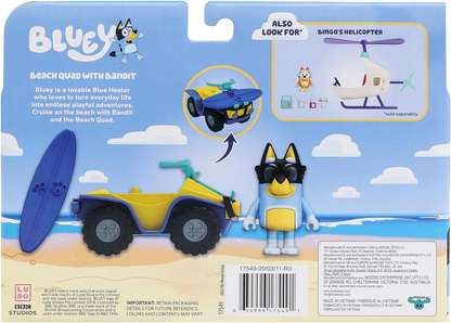 Bluey 17549 Veículo e Figura Beach Quad com Bandit, Multicolor