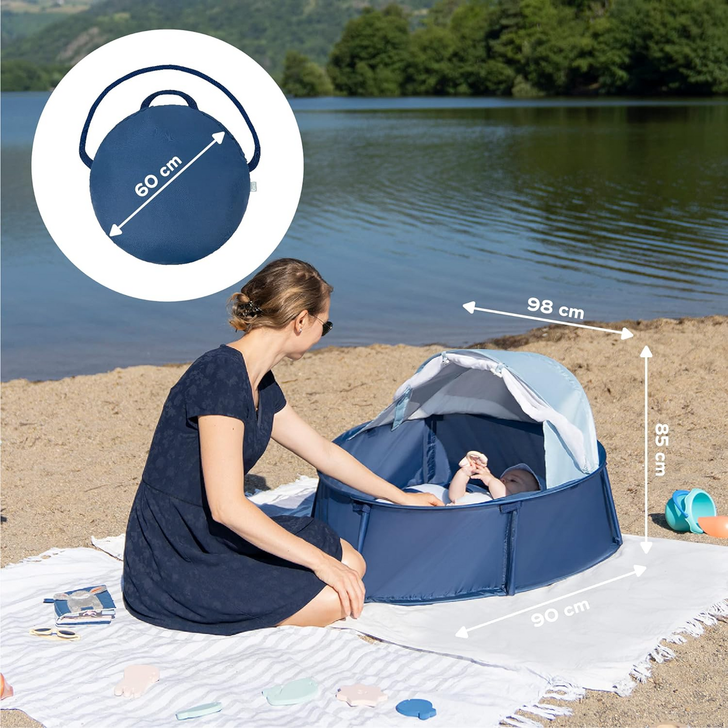 Carpa de playa emergente Babymoov Babyni | Tienda anti-UV | Refugio solar, UPF 50+