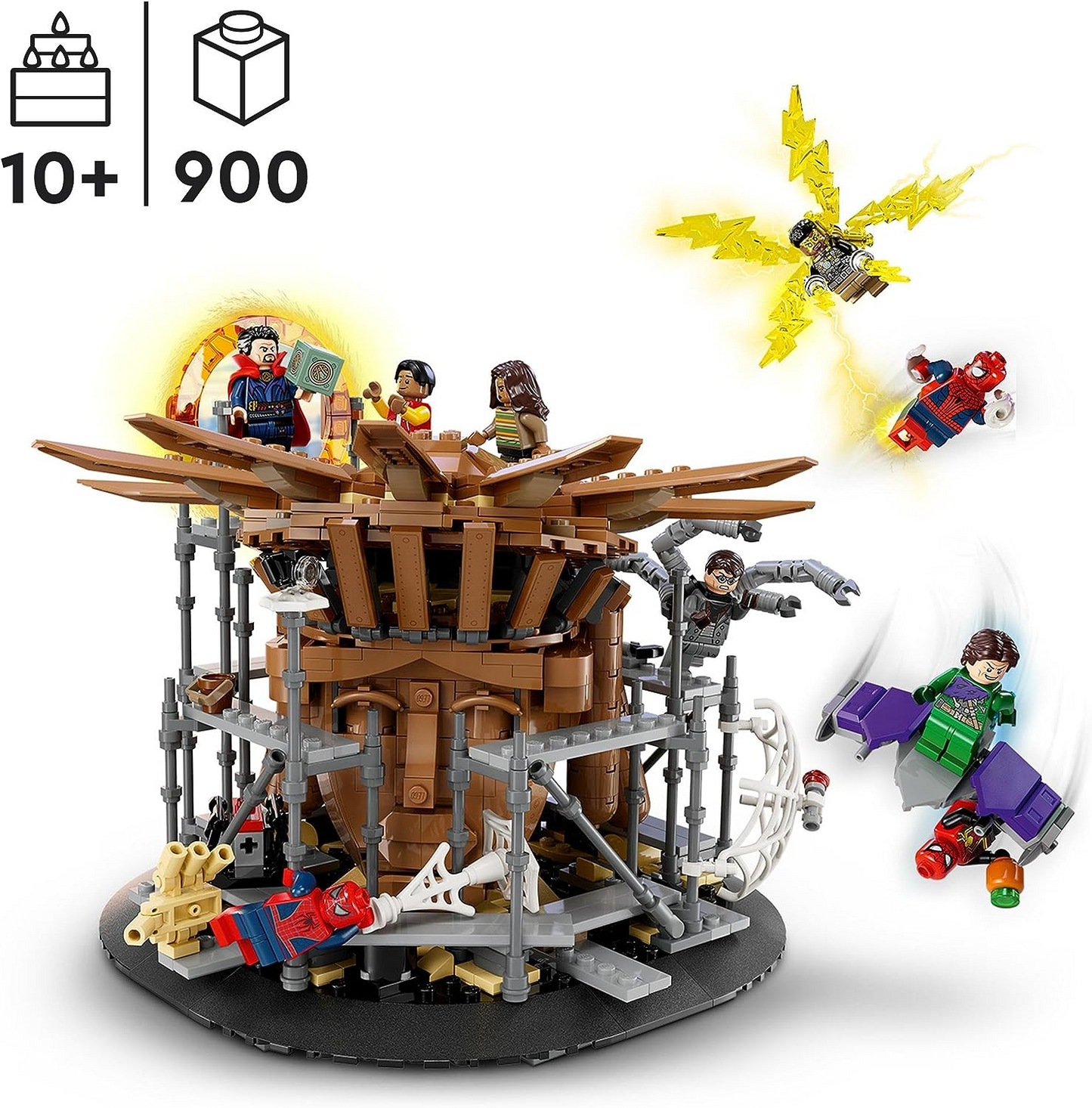 LEGO 76261 Marvel Spider-Man Set de Batalla Final, Recrea la Escena de Spider-Man: Sin Camino a Casa con 3 Minifiguras de Peter Parker, Duende Verde, Electro, Sandman, Ned, Doctor Strange y MJ, Modelo Coleccionable