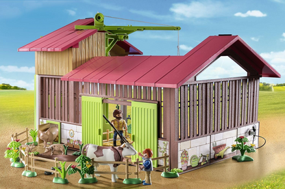 Playmobil 71304 Country Fazenda grande, feita de material sustentável com muitas funções e acessórios, dramatização divertida e imaginativa, conjuntos de jogos adequados para crianças a partir de 4 anos