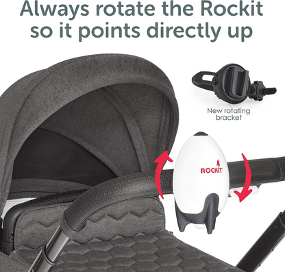 Rockit Versão recarregável Rocker. Balança qualquer carrinho, carrinho de bebê, carrinho ou carrinho. Balança suavemente seu bebê para dormir.