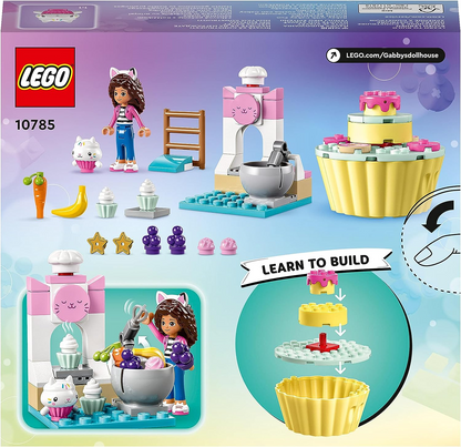 LEGO 10785 Gabby's Dollhouse Bakey com Cakey Fun Toy com Gabby e Cakey Cat Figures, conjunto de cozinha com cupcake para decorar e acessórios, brinquedos para meninas e meninos com mais de 4 anos, ideia de presente de aniversário