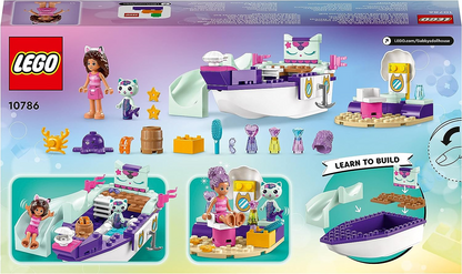 LEGO 10786 Gabby's Dollhouse Gabby & MerCat's Ship & Spa Boat Toy com salão de beleza, bonecos e acessórios, Playset para meninas, meninos, crianças de 4 anos ou mais