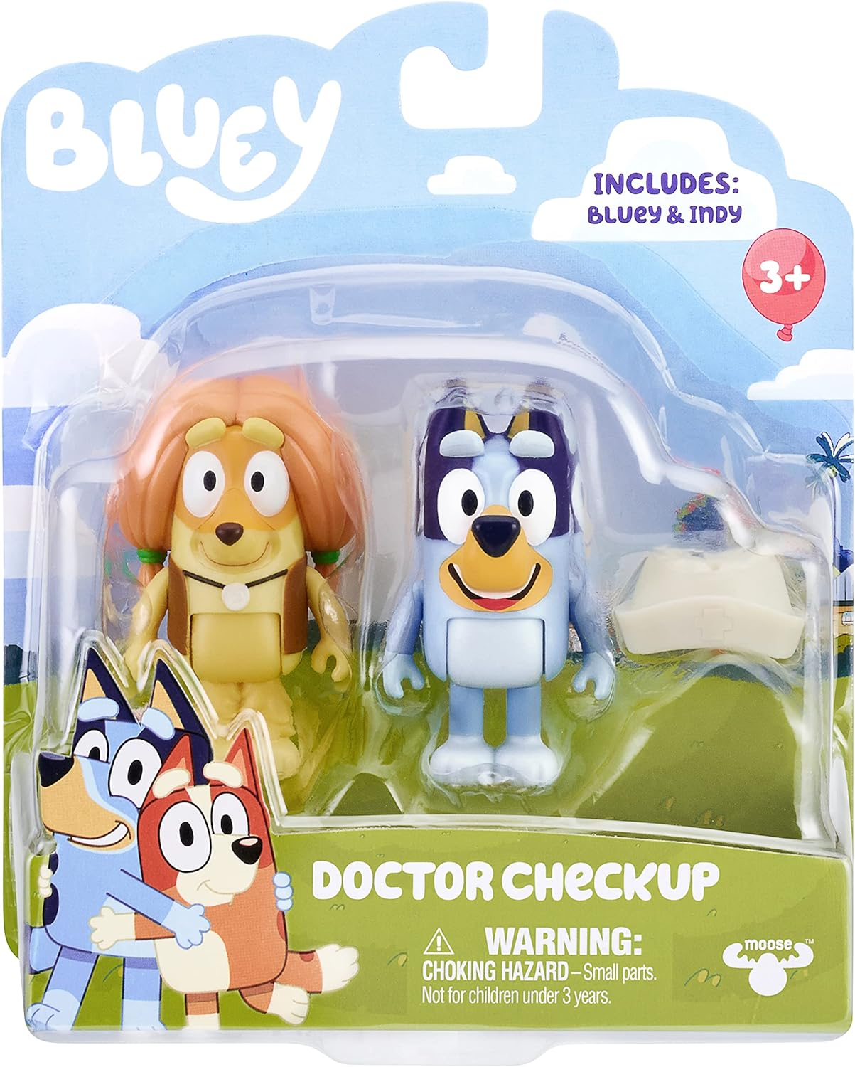 Bluey  Conjunto oficial de personagens colecionáveis do Queens com 2 figuras apresentando Bluey e Bingo com capa Queen Rainbow e acessórios de coroa