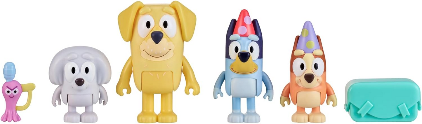 Bluey 17558 Figura 4PK Passe o pacote, multicolorido