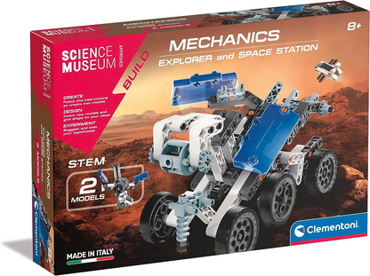 Clementoni 61382 Science Museum Mechanics-Juego de construcción de buggy y cuádruple, kit de ciencia para niños de 8 años, juguetes STEM, versión en inglés, fabricado en Italia, multicolor