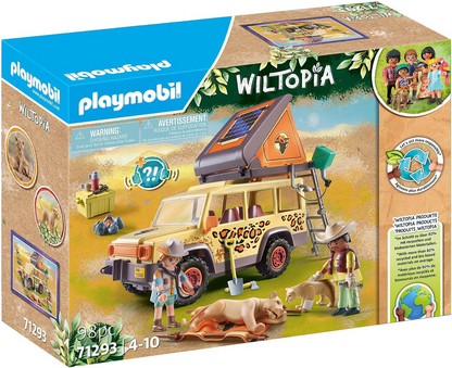 Playmobil  71293 Veículo todo-o-terreno de resgate Wiltopia, conjunto de animais aventureiros, brinquedo educativo feito de material sustentável, encenação divertida e imaginativa, conjuntos de jogos adequados para crianças a partir de 4 anos