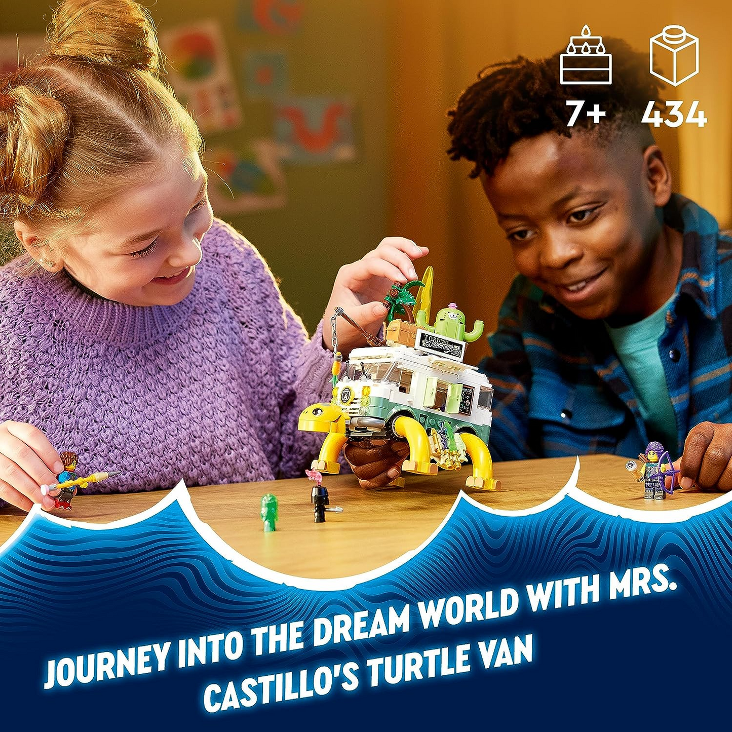 LEGO 71456 DREAMZzz Mrs. Castillo's Turtle Van Set, construa um veículo de brinquedo do programa de TV de 2 maneiras, com personagens Mateo, Zoey e Z-Blob, brinquedos para crianças, meninos e meninas com mais de 7 anos