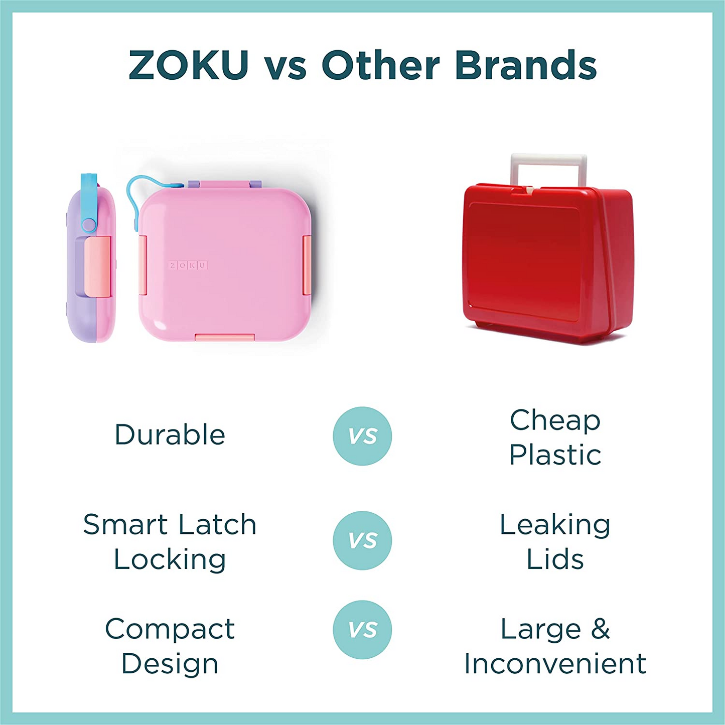 Zoku ZK311-PK Bento Box, Silicone, Puro Bento, Rosa