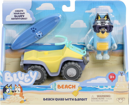 Bluey 17549 Veículo e Figura Beach Quad com Bandit, Multicolor