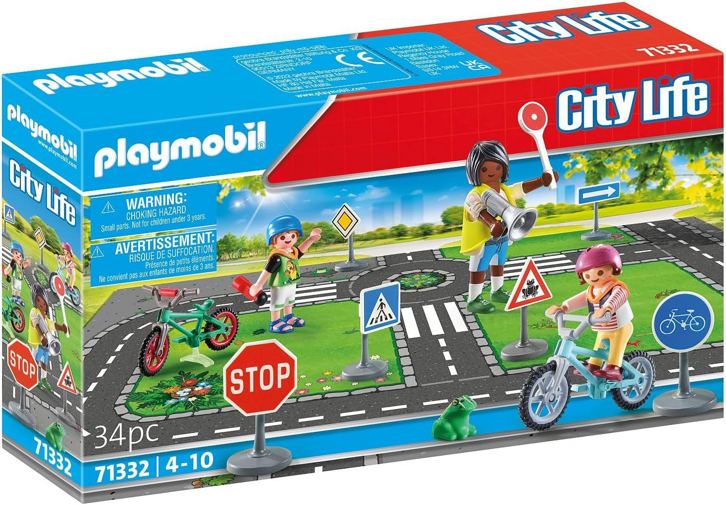 Playmobil  71332 City Life Educação sobre trânsito, percurso de bicicleta, sinais de trânsito para crianças de 4 anos ou mais