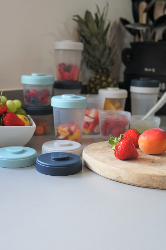 Béaba Conjunto de recipientes e colheres para armazenamento de comida para bebê Storm