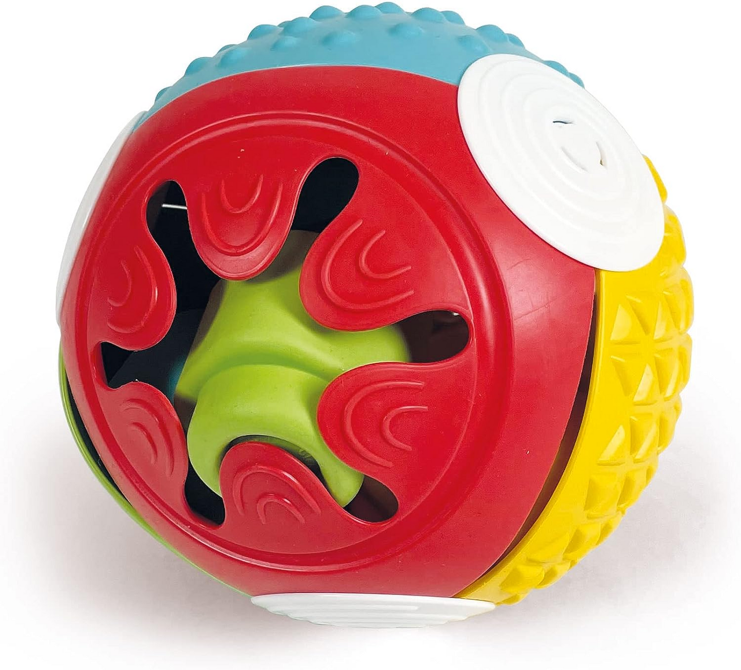 Clementoni 17689 Pelota sensorial Pelota Touch &amp; Play - con 5 Clemmy, bloques de construcción suaves para niños pequeños de 6 meses, lavable, fabricado en Italia, individual, multicolor, M