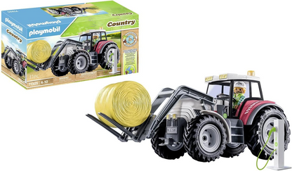 Playmobil Trator elétrico grande 71305 Country, um trator elétrico com teto que pode ser aberto e estação de carregamento eletrônico, dramatização divertida e imaginativa, conjuntos de jogos adequados para crianças de 4 anos ou mais