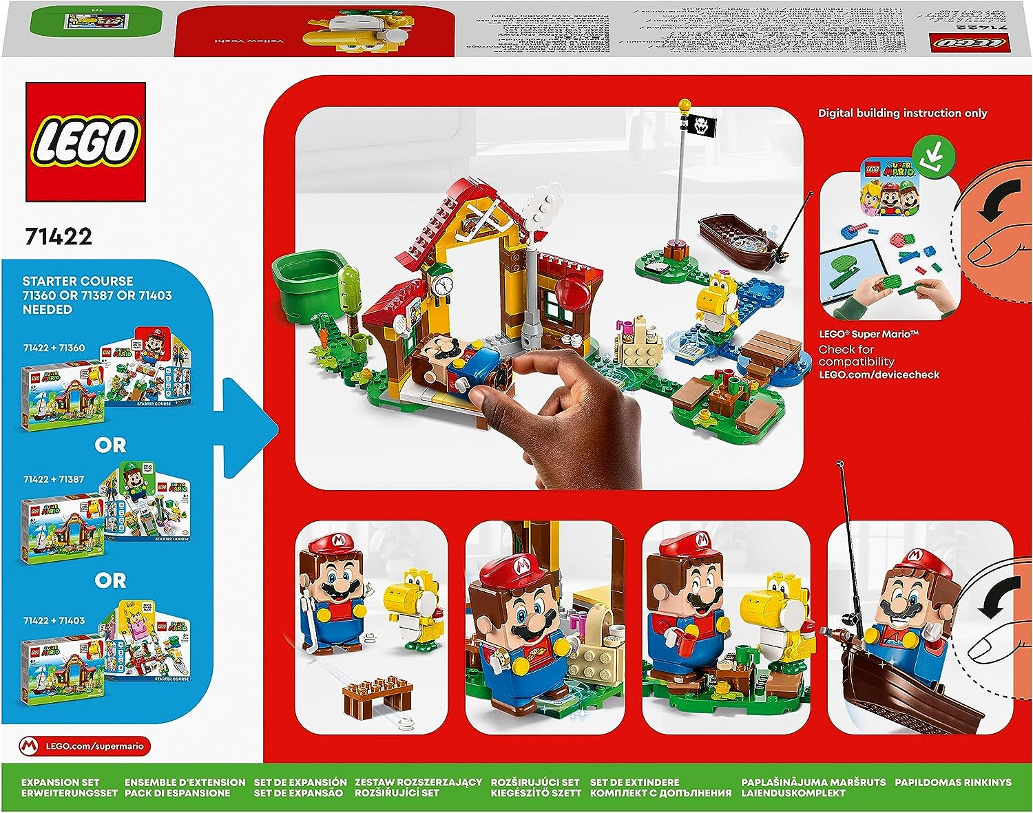 LEGO - Super Mario - Conjunto de expansão Super Mario com figura de Yoshi  amarelo para construir e combinar (Vários modelos) 71422, LEGO OUTRAS  LINHAS