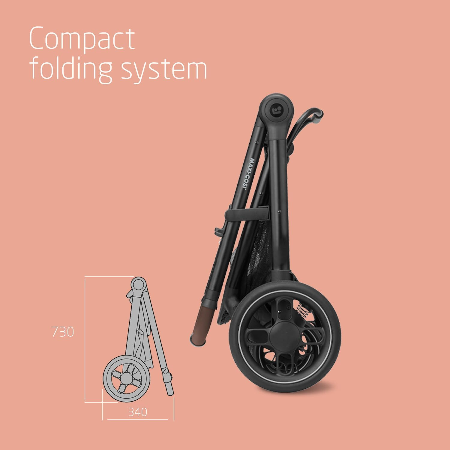 Maxi-Cosi Zelia S Trio 3 in 1 Baby Stroller Travel System, Foldable,Compact  and Tilting Stroller, with CabrioFix S i-Size Baby Car Seat, Accessories