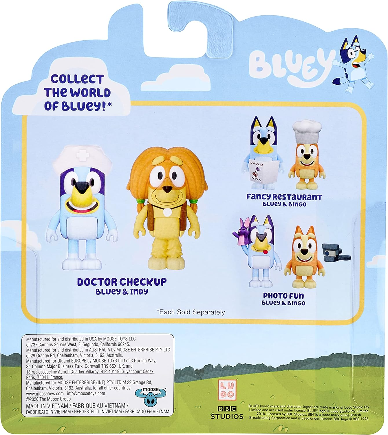 Bluey  Conjunto oficial de personagens colecionáveis do Queens com 2 figuras apresentando Bluey e Bingo com capa Queen Rainbow e acessórios de coroa