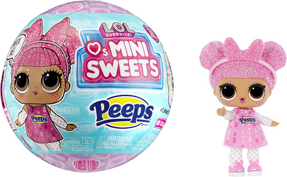 Jajaja ¡Sorpresa! Loves Mini Sweets Peeps - Lindo conejito - Edición limitada con temática primaveral - Muñeca coleccionable con 7 sorpresas - Para niñas, niños y coleccionistas de 4 años en adelante