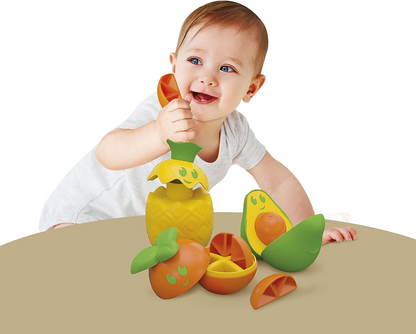 Clementoni 17686 Cesta de frutas Fruit Puzzle-Early, Infant, Activity Toys for 1 Year Olds, Made in Italy, Multicolor, Medio